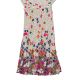 PONTO FINAL Womens Maxi Dress Cream Floral Sleeveless Long L