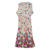 PONTO FINAL Womens Maxi Dress Cream Floral Sleeveless Long L
