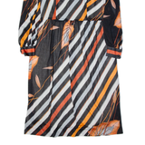 Womens Day Dress Black Floral Long Sleeve Midi M