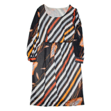 Womens Day Dress Black Floral Long Sleeve Midi M