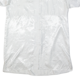 ISADORA Oriental Inspired Womens Shirt Dress White Floral Knee Length M