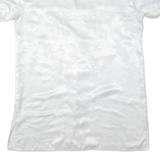 ISADORA Oriental Inspired Womens Shirt Dress White Floral Knee Length M