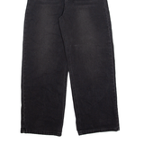 Chain Cut Out Womens Jeans Black Relaxed Straight W26 L28