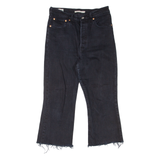 LEVI'S Rib Cage Crop BIG E Womens Jeans Black Regular Flared W28 L22