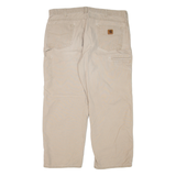 CARHARTT Carpenter Workwear Mens Jeans Beige Loose Straight W39 L27