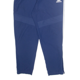 ADIDAS Mens Track Pants Blue Nylon Tapered L W28 L29