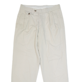 HAGMAN Turn Up Chino Mens Trousers Beige Regular Straight W32 L29