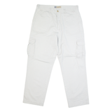 BLACK & BROWN Cargo Mens Trousers Grey Regular Straight W35 L30