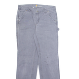 CARHARTT Carpenter Workwear Mens Trousers Grey Regular Straight W32 L31