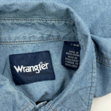 Wrangler Denim Shirt - Large Blue Cotton