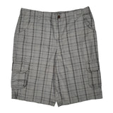 Dickies Checked Cargo Shorts - 38W 10L Grey Cotton