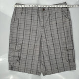 Dickies Checked Cargo Shorts - 38W 10L Grey Cotton