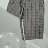 Dickies Checked Cargo Shorts - 38W 10L Grey Cotton
