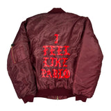 I Feel Like Pablo Ma-1 Yeezy Graphic Bomber Jacket - Medium Burgundy Nylon