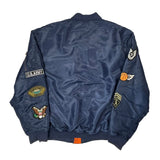 Nasa & US Army Patches Nasty Boys Ma-1 Bomber Jacket - XL Blue Polyester