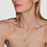 Caged Quartz 14k Gold Brass Necklace