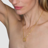 Caged Quartz 14k Gold Brass Necklace