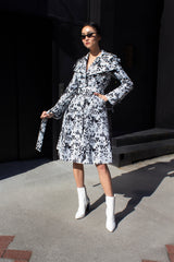 Amour Geometric Long Trench Coat – Modern Women’s Outerwear