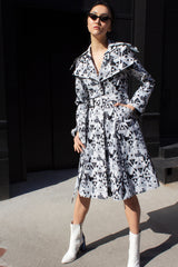 Amour Geometric Long Trench Coat – Modern Women’s Outerwear