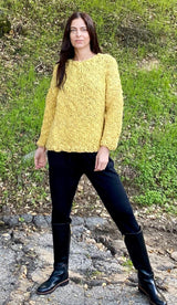 Flammé Hand-Spun Baby Alpaca Sweater- Cebolla