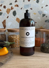Heirloom Dish Soap Refill in Original Fig scent with black screw cap for sustainable cleaning