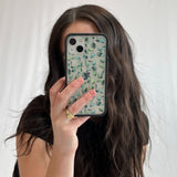 Clear Eucalyptus iPhone 12 Pro Max Case With Black Ridge