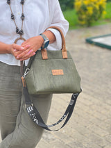 Mini Tote Handcraft Bag green cork