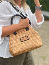 Mini Tote Handcraft Bag white cork