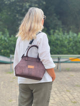 Mini Tote Handcraft Bag dark brown cork