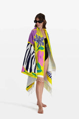 Scarf Fouta 100 Folk Yellow Fo17fol09 Yellow-Jaune