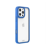 Clear iPhone 16 Pro Max Case with Electric Blue Ridge