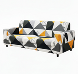 Anyseat 4-Seater Sofa Cover – Yellow White Geometric Style Slipcover for Living Room Chair Protection