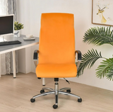 Anyseat Orange Velvet Office Chair Cover – Zippered Stretchable High‑Back Slipcover Protector
