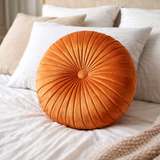 Anyhouz Pleated Round Pillow – Soft Cushion Filled Decorative Throw Pillow