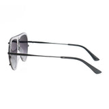 Ivy Luxe - Clear Black Tangle-Free Round Aviator Sunglasses