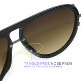 Ivy Luxe - Olive Tangle-Free Round Aviator Sunglasses