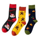Anyfootwear 3 Pairs Women’s Seasonal Cotton Socks Funny Gift Party Multi Color