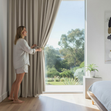 Anydrape Beige Velvet Blackout Curtains – High‑Quality Modern Luxury Drapes for Living Room, Bedroom & Dining Windows