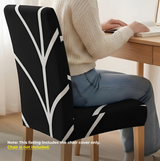 Anyseat Black with Linear Design Chair Cover – Elastic Slipcover with Anti‑Dirt Protection for Dining Room, Kitchen, Wedding, Hotel, Banquet & Restaurant