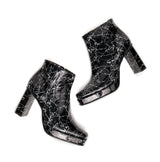 Jasper Marble Vegan Square Toe Heeled Ankle Boot