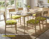 Anyseat Chair Cover Gold and White Crack Linear Design Stretch Seat Cover for Home Dinning Kitchen Washable Removable