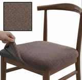 Anyseat Brown Fur Stretch Chair Cover – Washable, Removable Dining & Kitchen Seat Protector