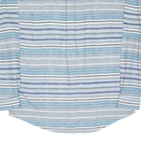 ICE POLE SPORTS CLUB Mens Flannel Shirt Blue Striped Long Sleeve XL