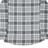PIERO CONTE Mens Flannel Shirt Grey Check Long Sleeve L