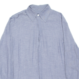 BLISS Mens Plain Shirt Blue Long Sleeve M