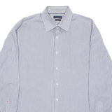 TOMMY HILFIGER Tailored Fit Mens Shirt Blue Striped Long Sleeve XL