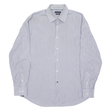 TOMMY HILFIGER Tailored Fit Mens Shirt Blue Striped Long Sleeve XL