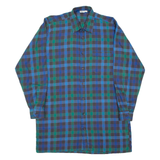 SAN MARCO Mens Flannel Shirt Blue Check Long Sleeve XL