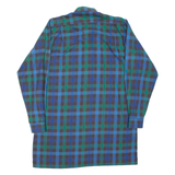 SAN MARCO Mens Flannel Shirt Blue Check Long Sleeve XL