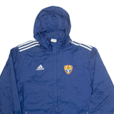 ADIDAS Elk Grove FC Lightweight Mens Windbreaker Jacket Blue Nylon Hooded XL